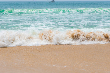 soft wave on a sandy beach