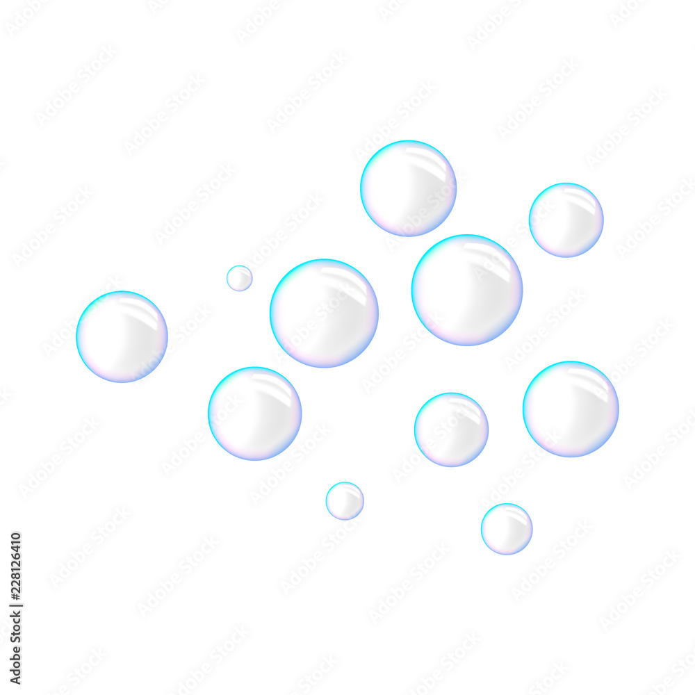 Poster detergent bubbles icon. realistic illustration of detergent bubbles vector icon for web design isola