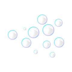 Detergent bubbles icon. Realistic illustration of detergent bubbles vector icon for web design isolated on white background