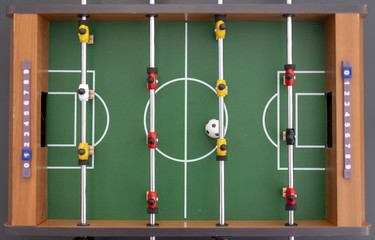 tischfussballspiel aus der vogelperspektive