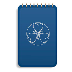 Office blue notebook icon. Realistic illustration of office blue notebook vector icon for web design