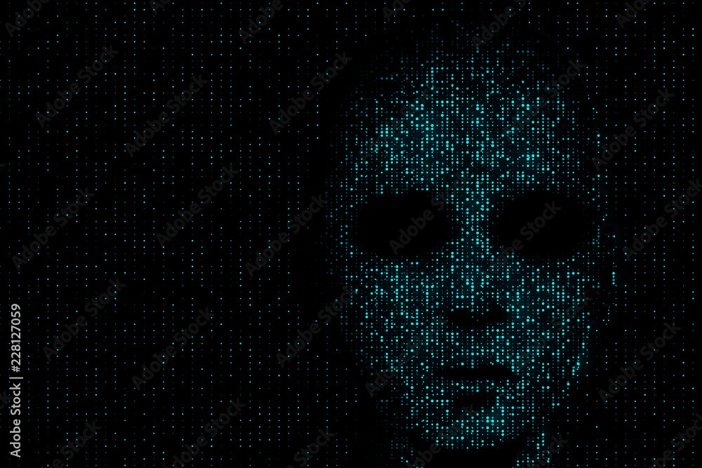 Aufkleber hack and data concept