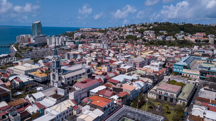 aerial view of town