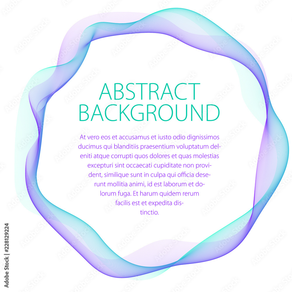 Aufkleber round frame of flowing smoke. vector abstract artistic beautiful background with copy space for text