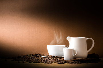 Coffee cup with dark background