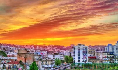 Printed roller blinds Algeria Dramatic sunset above Algiers, the capital of Algeria