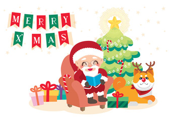 Obraz na płótnie Canvas santa claus celebration christmas day background vector