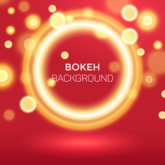 Abstract Golden Ring Bokeh Background Vector Illustration