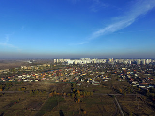 Aerial view of the countryside (drone image). Kiev