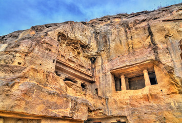 Vishvakarma Cave, a major Buddhist prayer hall at Ellora Caves. A UNESCO world heritage site in Maharashtra, India