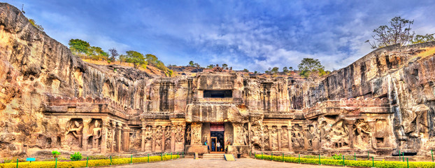 The Kailasa temple, the biggest temple at Ellora Caves. UNESCO world heritage site in Maharashtra,...