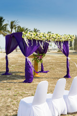 Beautiful wedding arch on the beach