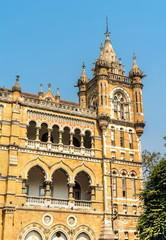 Fototapeta na wymiar Chhatrapati Shivaji Maharaj Terminus, a UNESCO world heritage site in Mumbai, India