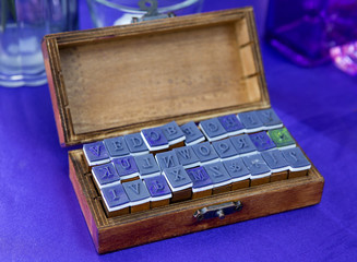 Wood stamp in box