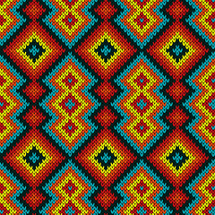 Multicolored knitted seamless pattern
