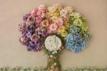 Lovely flower background for newborn baby, concept of newborn baby.