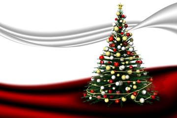 Natale. Abete decorato con spazio per testo.