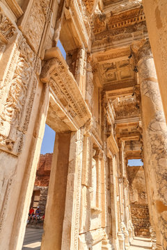 Celsus library facade details