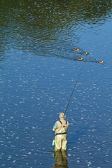Belgique Wallonie Village Campagne peche pecheur riviere eau