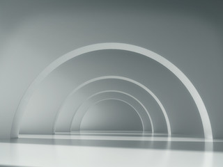 Abstract structure,Long corridor,Product showcase background,Long tunnel.3D rendering
