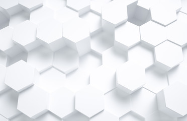 Naklejka na ściany i meble 3d rendering, hexagon with white background