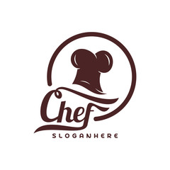 Chef Hat logo vector template. Chef emblem design. Food logo vector template.