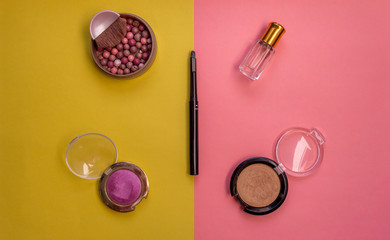 Obraz na płótnie Canvas cosmetic set of different cosmetics