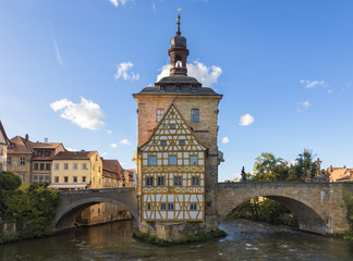 Historic city hall on the Upper Bridge at Bamberg, Bavaria