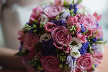 bouquet of roses, the bride's bouquet, bride holds a bouquet
