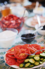 salad with tomatoes and cucumbers