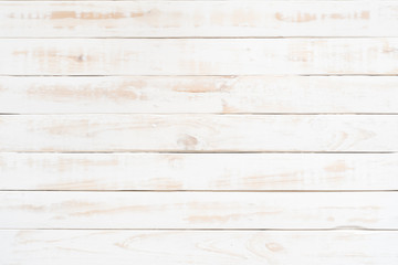 Top view of white wood texture background, wooden table.