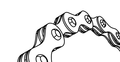 Bicycle chain close-up vector illustration. 3D design © Maxim P