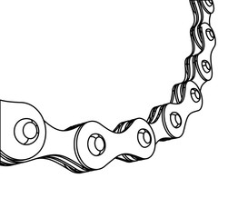 Bicycle chain close-up vector illustration. 3D design