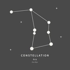 The Constellation Of Ara. The Altar - linear icon. Vector illustration of the concept of astronomy.