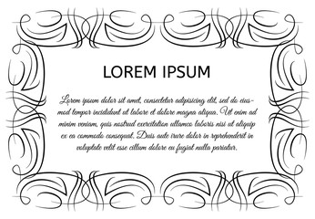 Decorative vintage horizontal frame