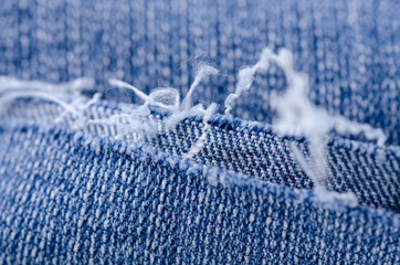 Blue jeans fabric cloth material texture textile macro blur background