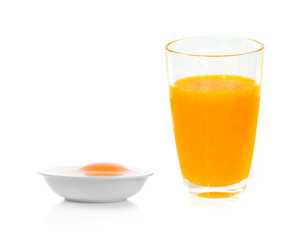 orange juice on white background