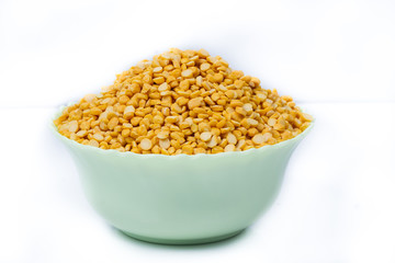 Chickpea Lentils seeds isolated on white background. 