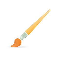 Cartoon paint brush icon. Clipart image isolated on white background