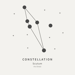 The Constellation Of Scutum. The Shield - linear icon. Vector illustration of the concept of astronomy.