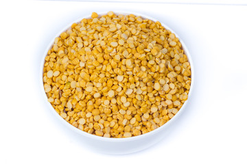 Chickpea Lentils seeds isolated on white background. 