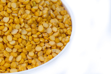 Chickpea Lentils seeds isolated on white background. 