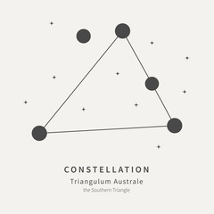 The Constellation Of Triangulum Australe. The Southern Triangle - linear icon. Vector illustration of the concept of astronomy.