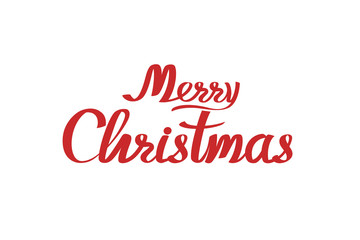 Merry Christmas calligraphic lettering design. Card template. Vector text for holiday greeting gift poster. Calligraphy font style.