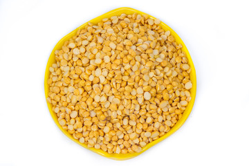 Chickpea Lentils seeds isolated on white background. 