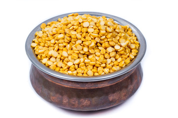 Chickpea Lentils seeds isolated on white background. 