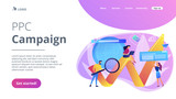 Digital marketing concept landing page.