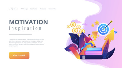 Motivation concept landing page.