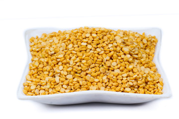 Chickpea Lentils seeds isolated on white background. 