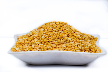Chickpea Lentils seeds isolated on white background. 
